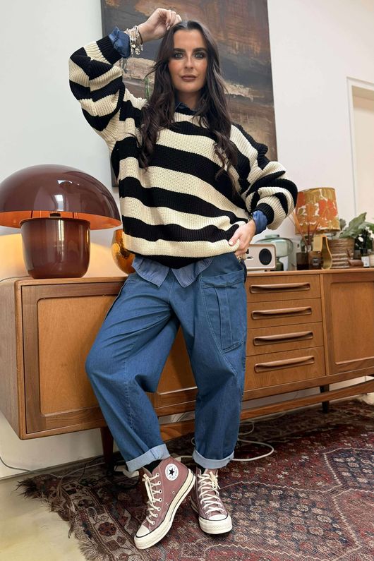 Buddie Stripe Knit Black /2=